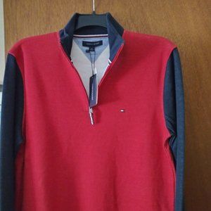 Tommy Hilfiger Men's Long Sleeve Quarter Zip Pullover Sweatshirt